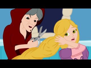 Cuento infantil corto de Rapunzel en dibujos animados.